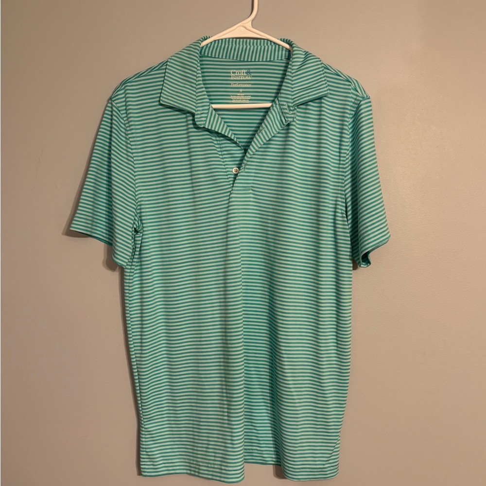 Croft & Barrow Aqua Striped Polo Shirt